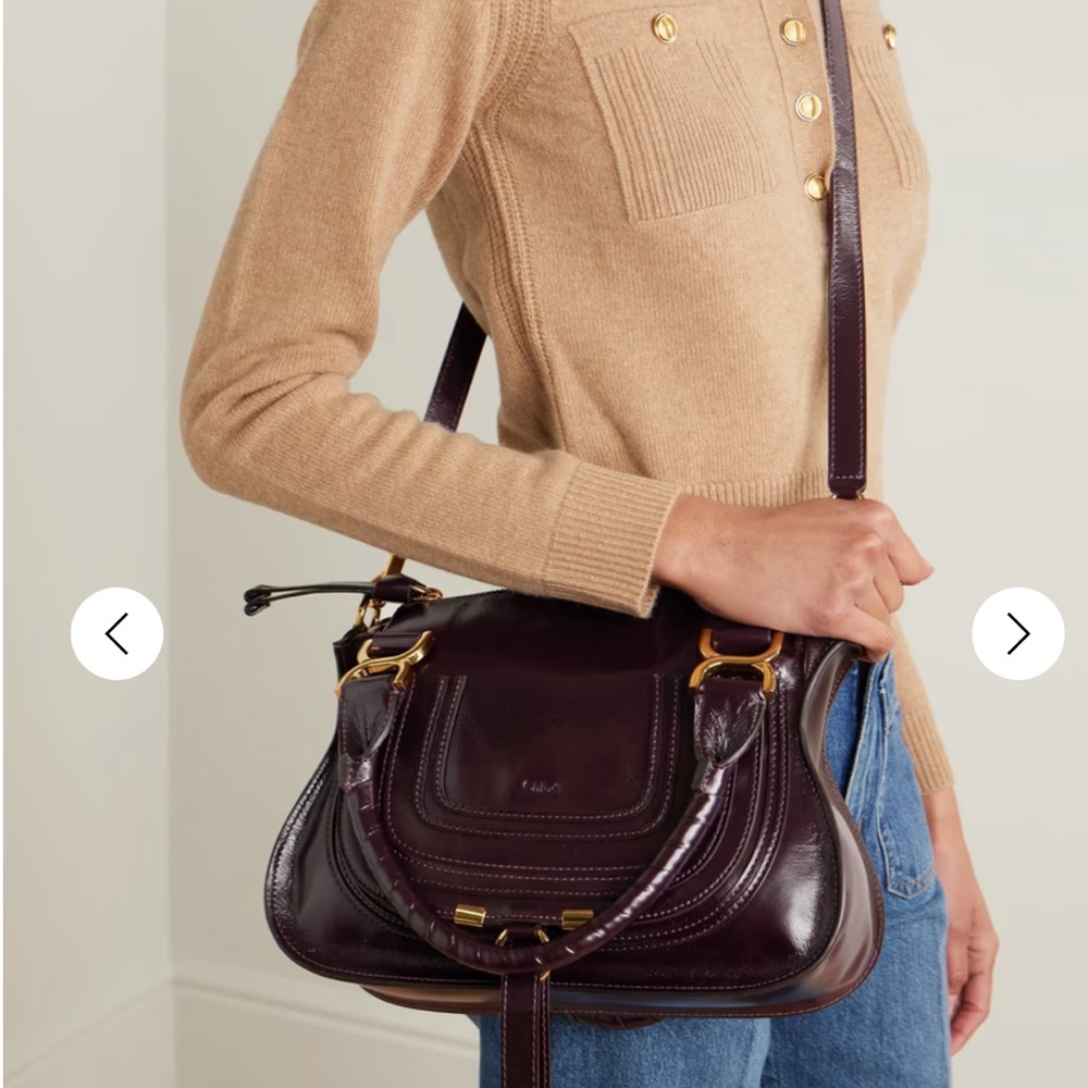 Chloe Marcie burgundy calf leather handbag
